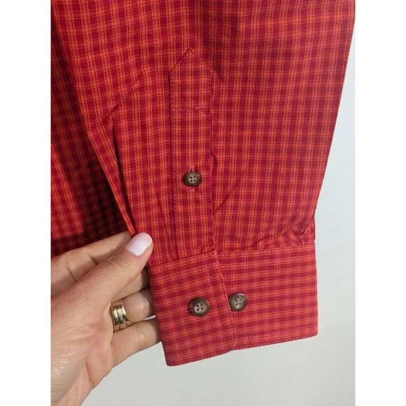 Ariat Boys Teen Pro Series Plaid Red Button Down Shirt Cowboy Western Sz XL (18) - Picture 6 of 10